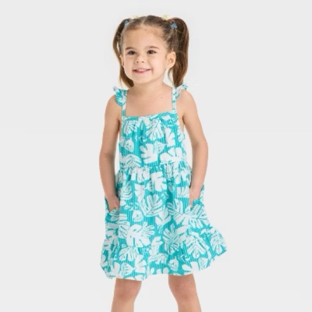 NWOT Toddler Girls' Palm Printed Tank Dress - Cat & Jack 4T